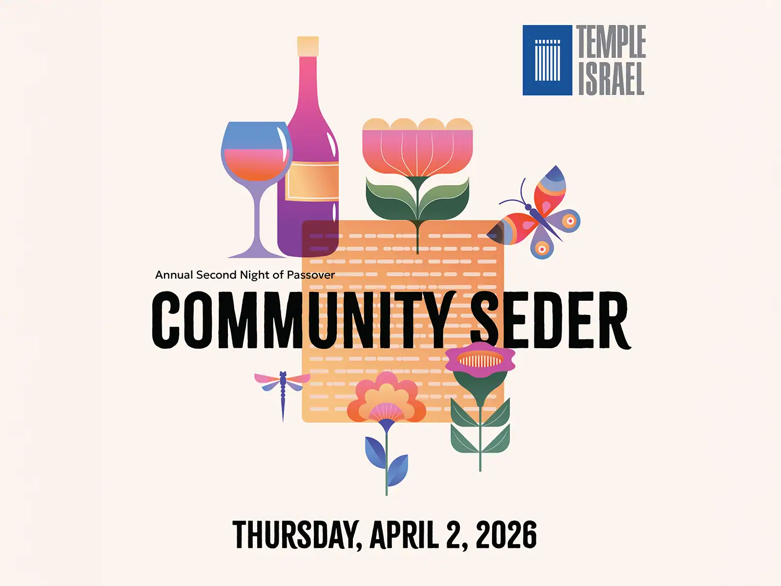 Temple Israel Annual Second Night of Passover Graphic