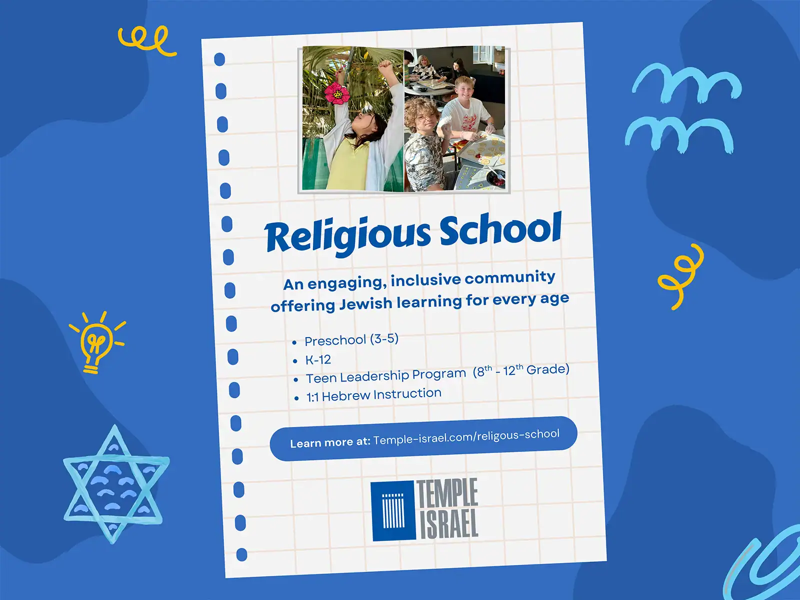 Temple Israel Religious School Graphic